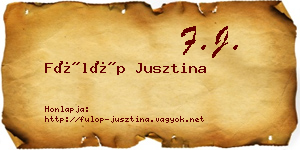 Fülöp Jusztina névjegykártya