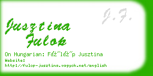 jusztina fulop business card